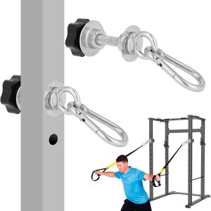 Set of 2 Heavy-Duty Stainless Steel Power Rack Attachments with Quick-Connect Buckles