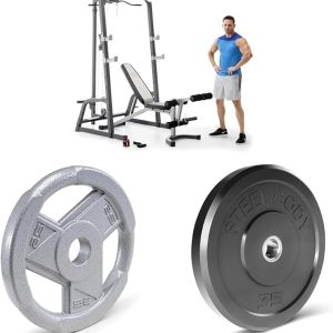 Cage System with Weightlifting Bench All-in-One Home Gym Equipment PM-5108,Black/Silver
